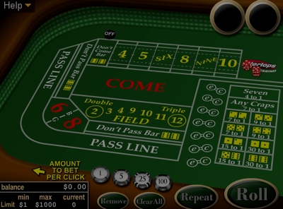 Flash Craps No Download - Casino Red